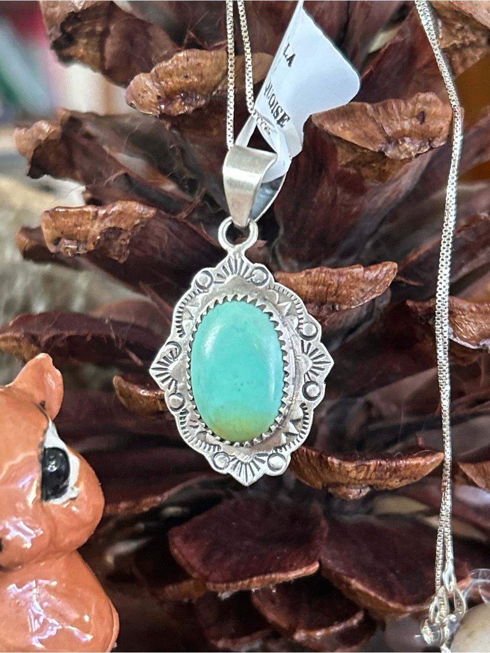 925 Sterling Stunning Stela Blue turquoise necklace